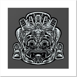 Tlaloc Black and White Posters and Art